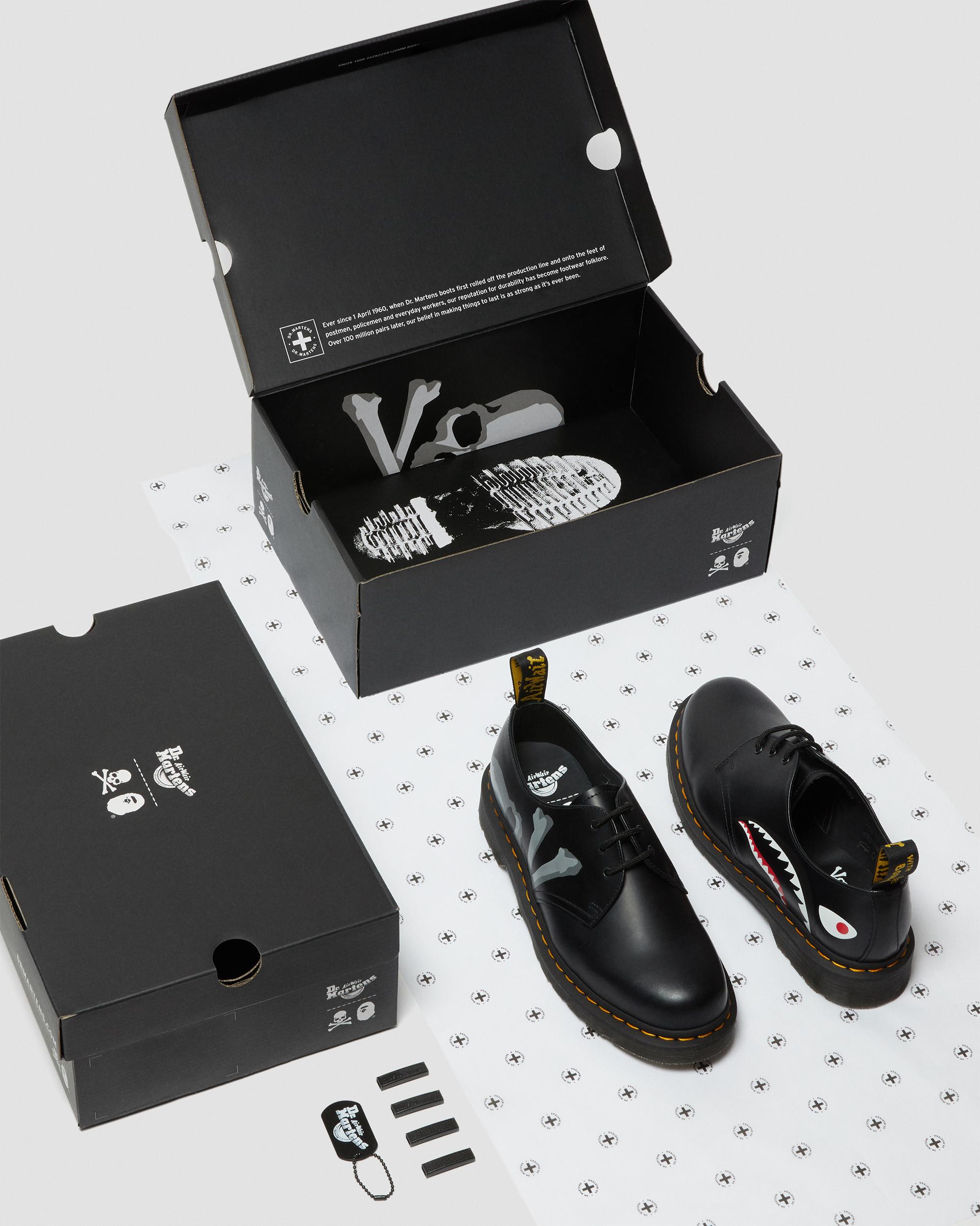 A BATHING APE® x mastermind JAPAN 1461 Shoes in Black | Dr. Martens