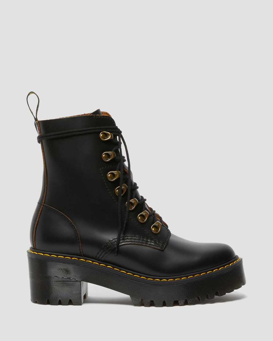 Leona Women's Vintage Smooth Leather Heeled Boots | Dr. Martens ReWair