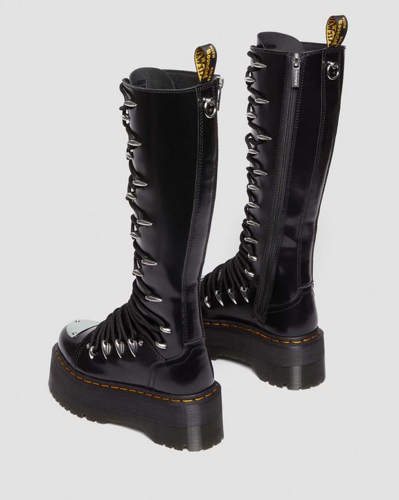 1B60 Max Lace Up Knee High Platform Boots in Black Buttero | Dr