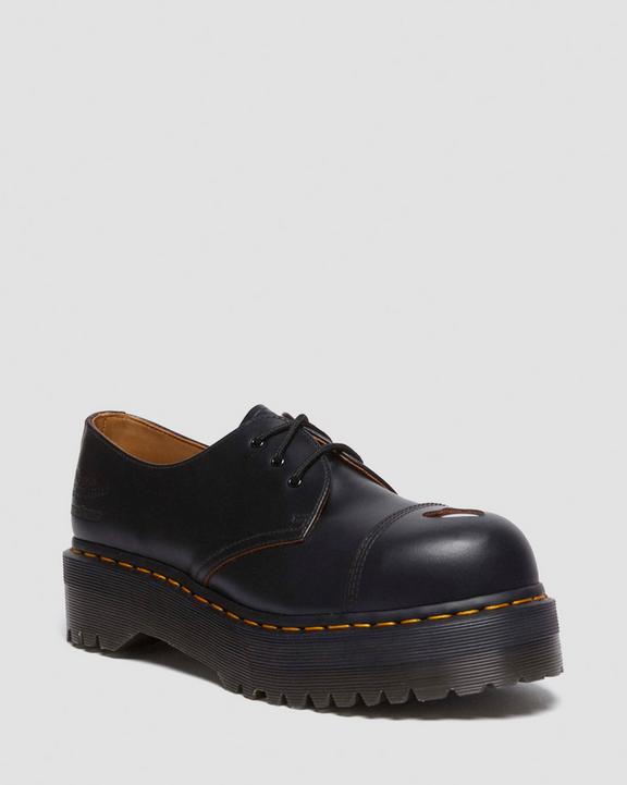 1461 Quad Mademe Black Vintage Smooth in Black | Dr. Martens