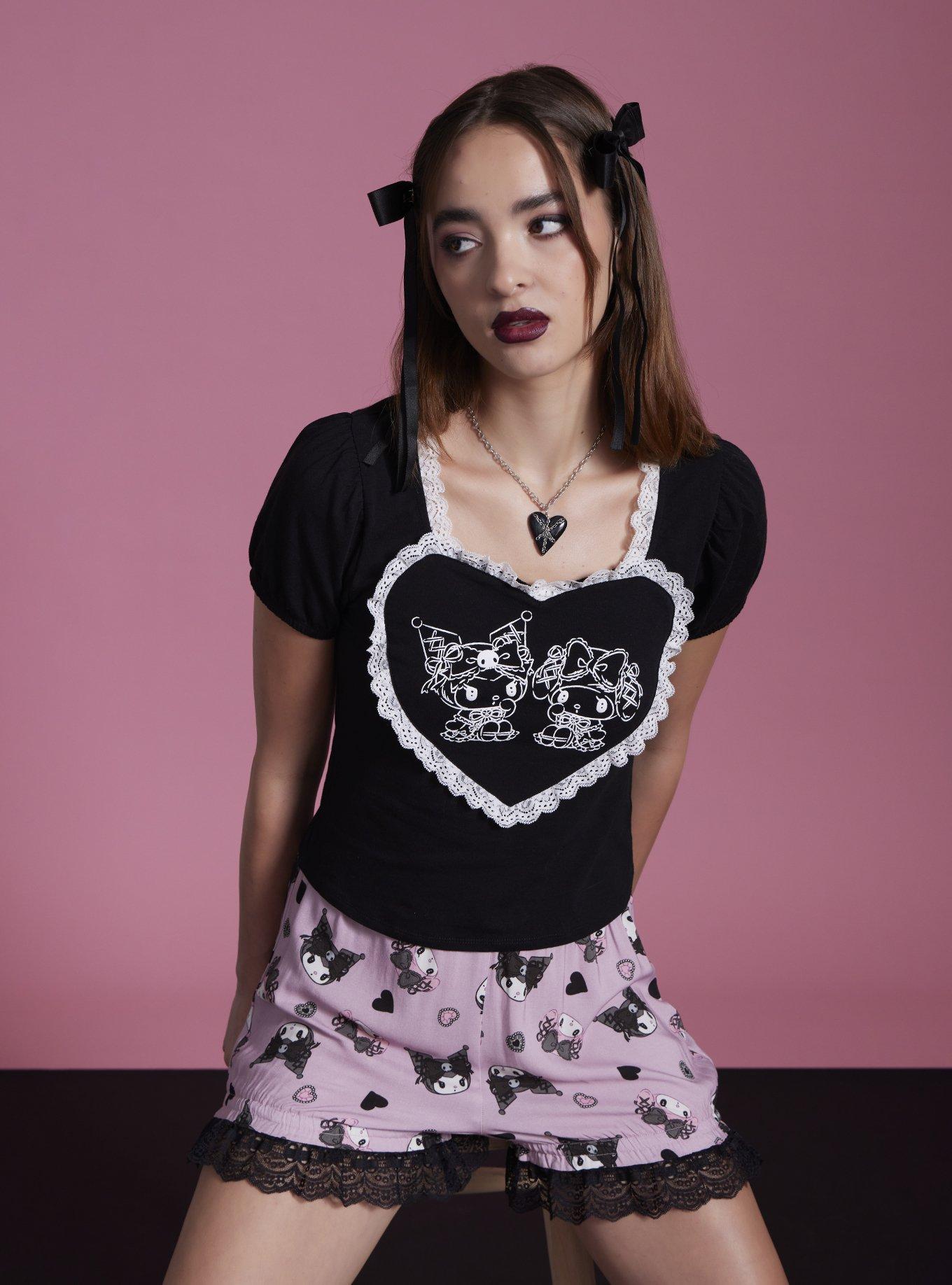 My Melody & Kuromi Lolita Heart Lace Girls Top | Hot Topic