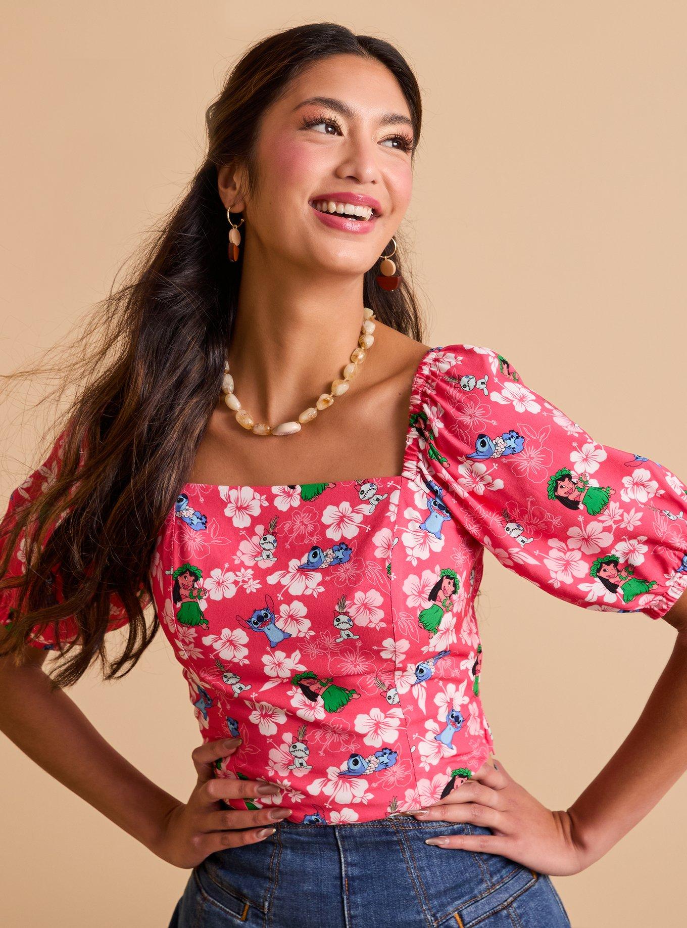 Disney Lilo & Stitch Hibiscus Women's Crop Top — BoxLunch