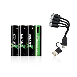 Coast® Zithion-X® AAA USB-C Rechargeable Batteries - 4 Pack at