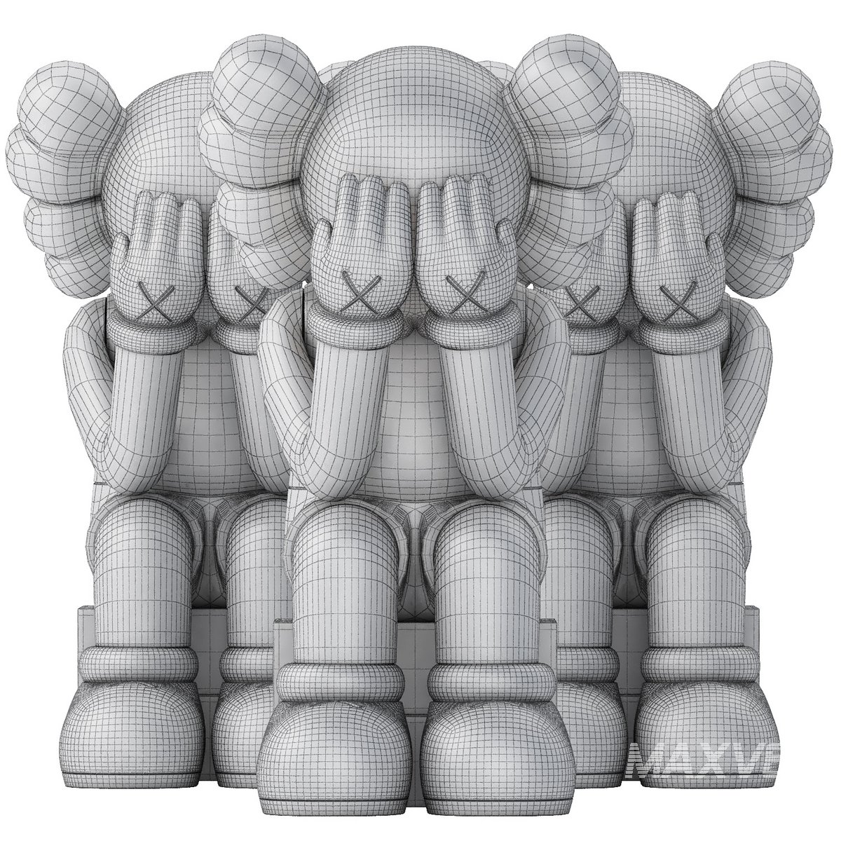 kaws passing through open edition vinyl figure 3d model Download Maxve
