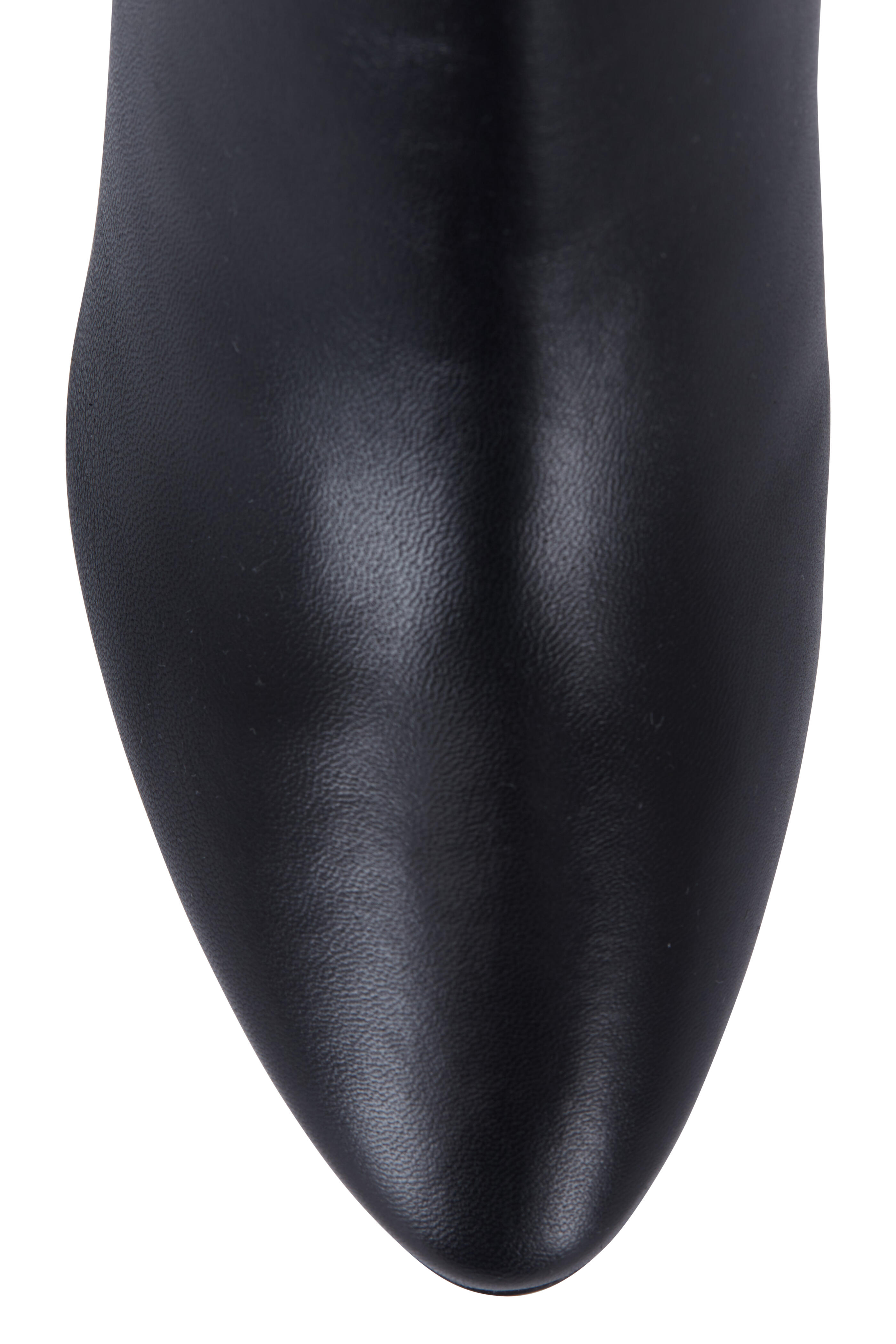 Saint Laurent - Loulou Black Nappa Leather Pin Zip Bootie, 70mm