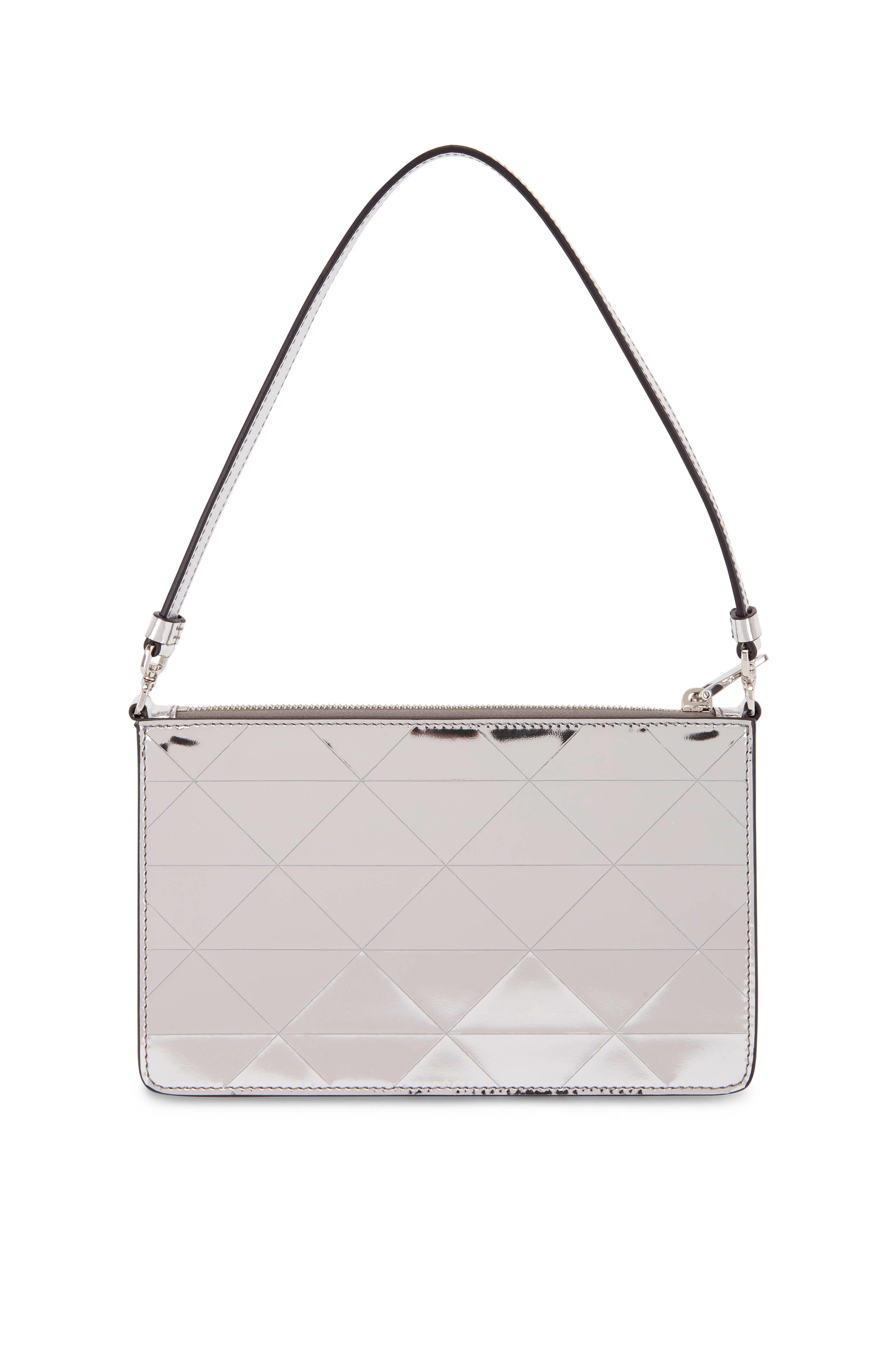 Prada - Silver Mirror Top Zip Shoulder Bag | Mitchell Stores