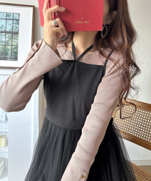 褒められワンピ♪マルチwayニット×チュールワンピースセット（セット