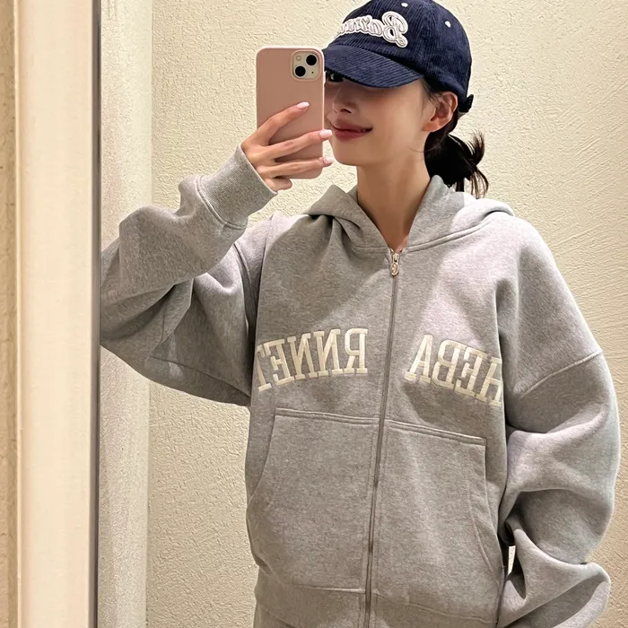 Warm Campie Sweat Zip-Up Hoodie_Grey | ファッション通販サイト NUGU