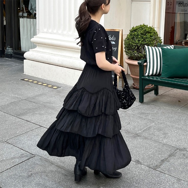 カンカンフリルロングスカート | ファッション通販サイト NUGU