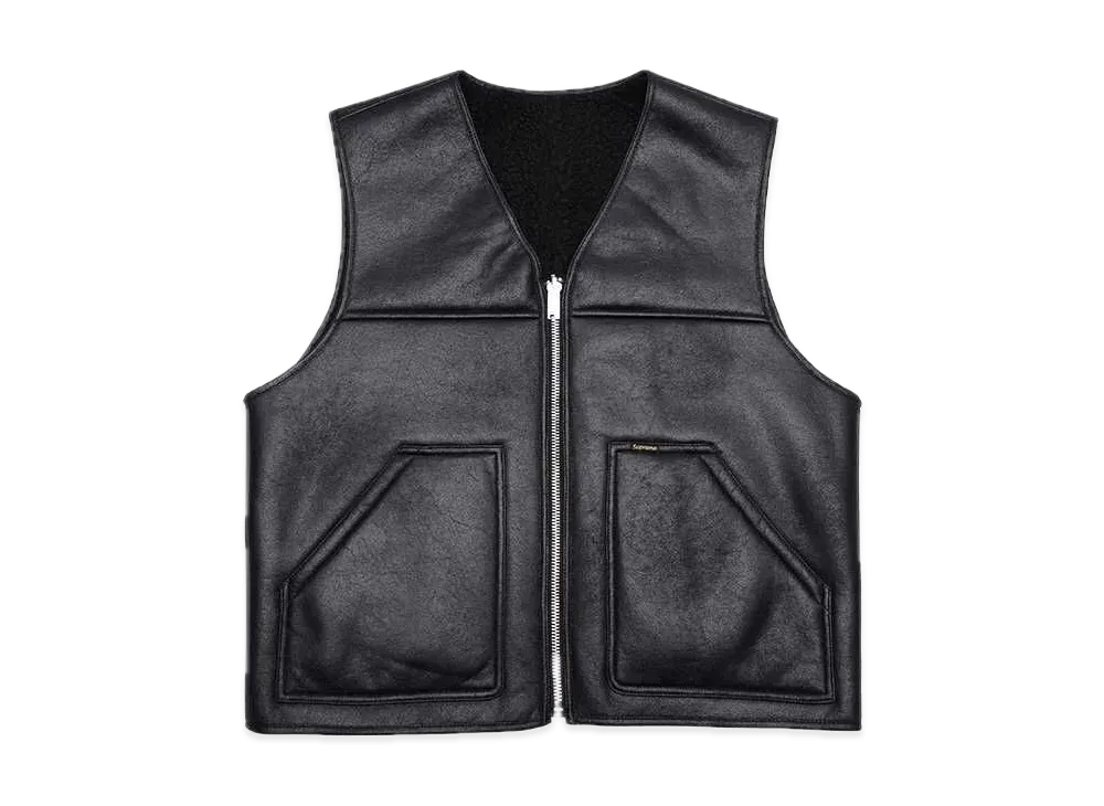 Supreme Reversible Faux Shearling Work Vest 