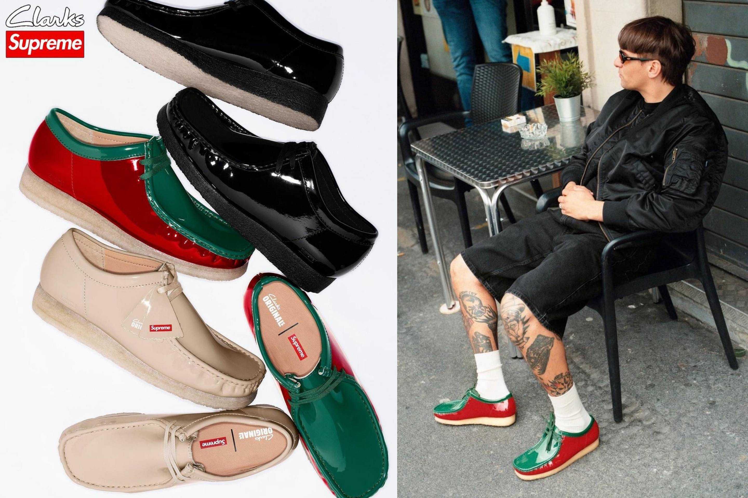 5/25発売｜Supreme × Clarks Patent Leather Wallabee 3colors 24SS