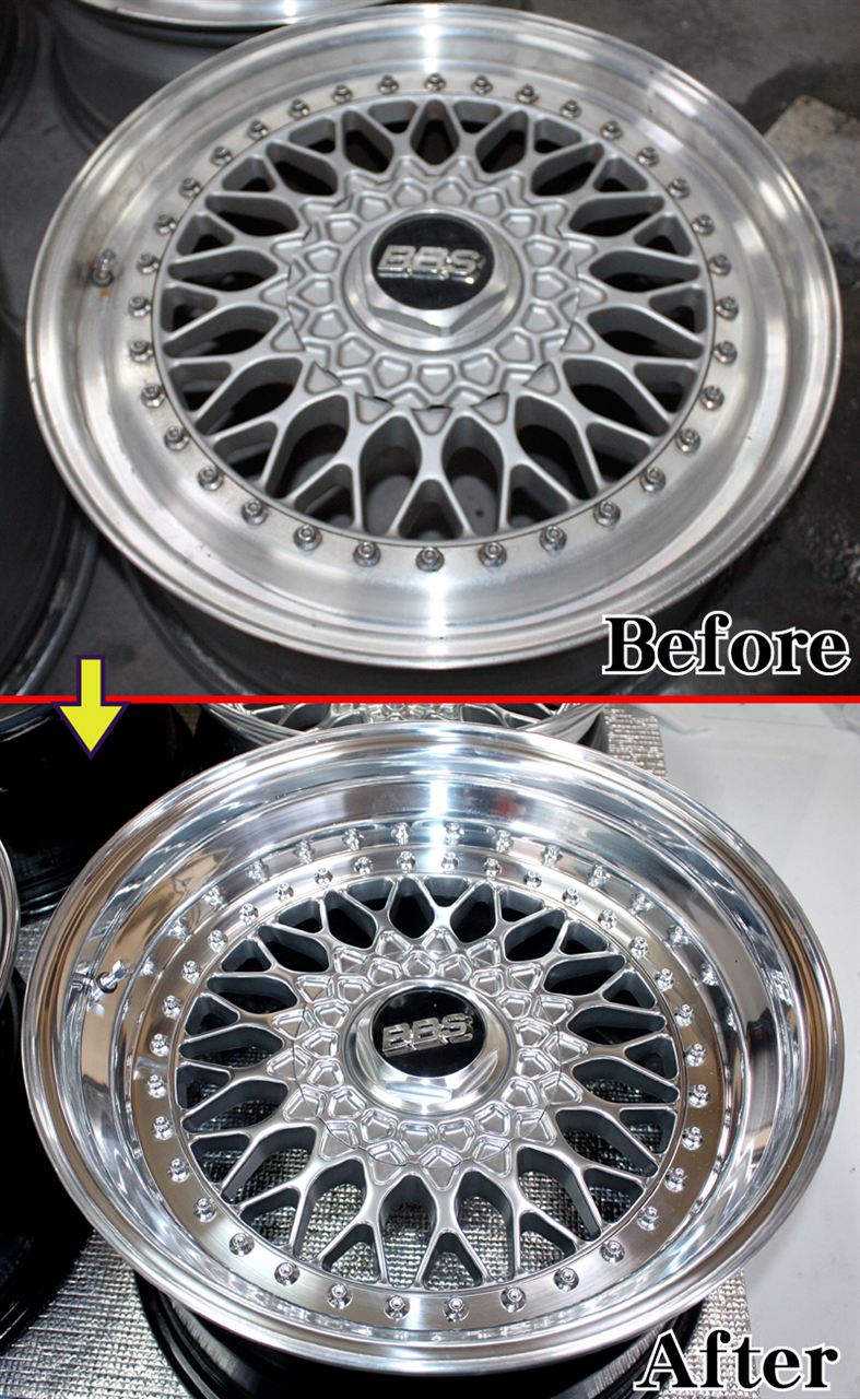 BS-RS/17インチスーパーミラーバレル研磨/深リム交換｜㈲オート