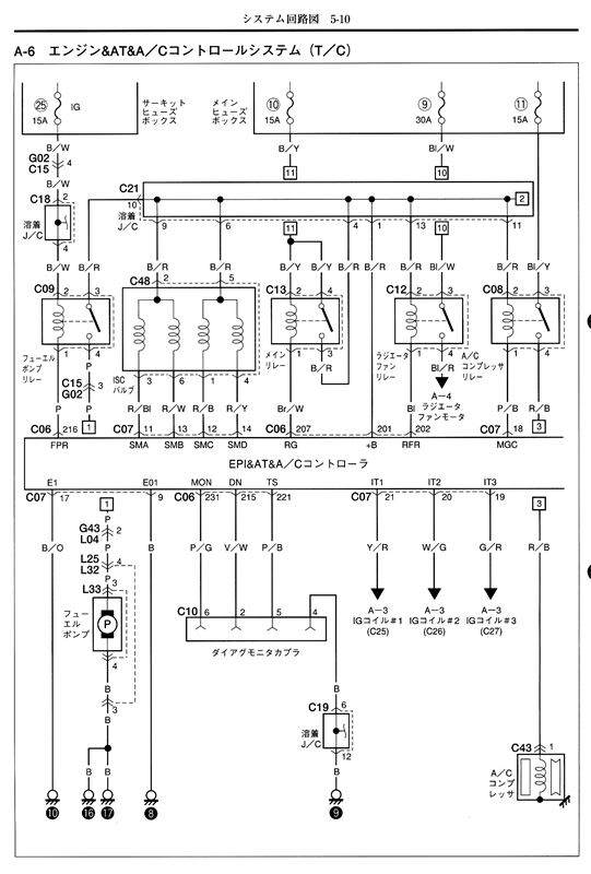 サービスマニュアル電気配線図6．（5-10～5-18）（スズキ MRワゴン