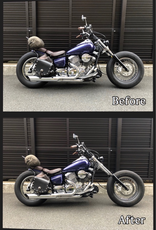 フロントフォークオーバーホール&フォークジョイント取付（ヤマハ