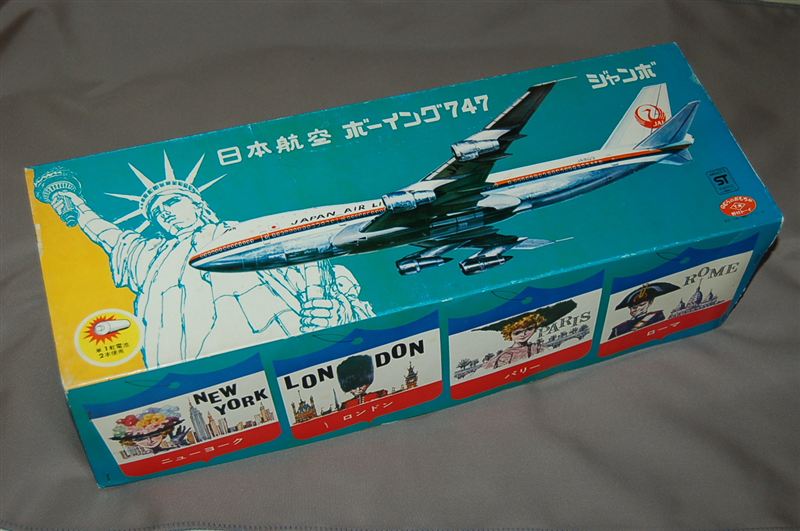 野村トーイ、ブリキ製、電動走行 日本航空ボーイング747、｜覆面えるの