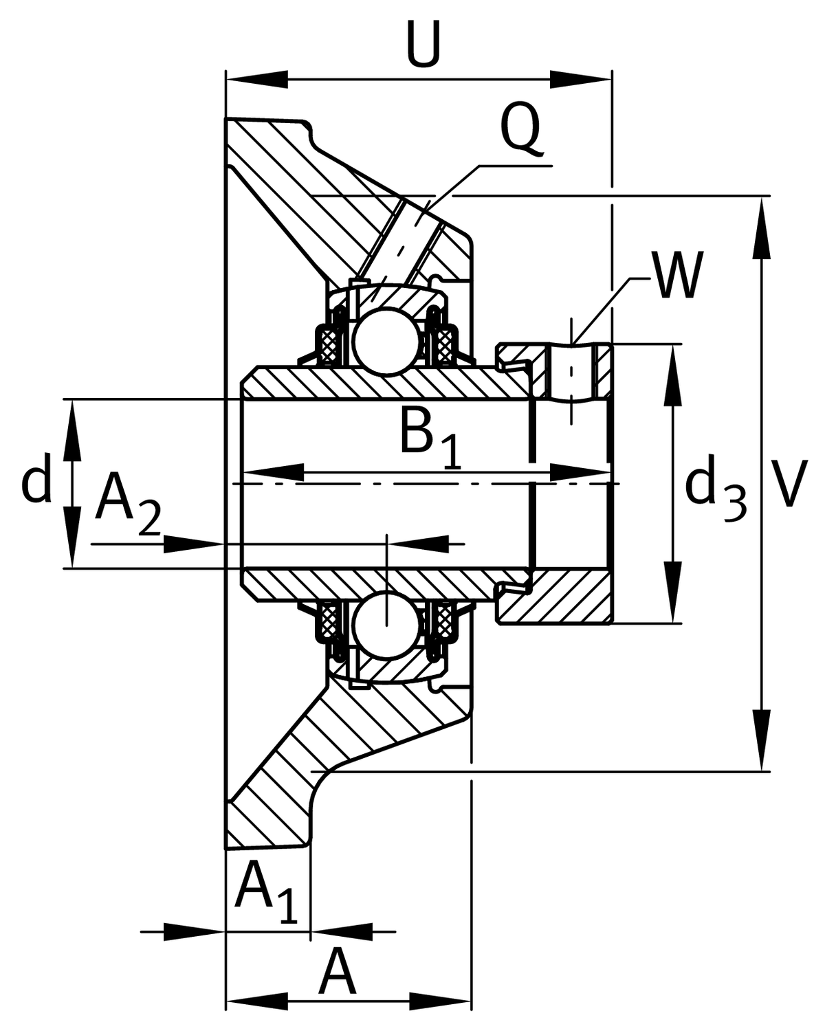TCJ60-XL-N Flanged housing unit: inform yourself & order online on
