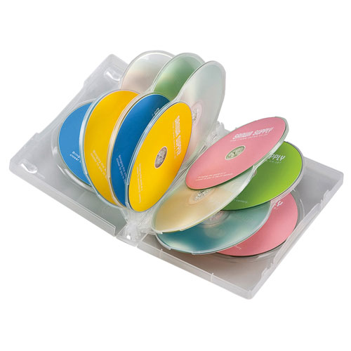 DVD-TW12-03CLN【DVDトールケース（12枚収納・3枚セット・クリア