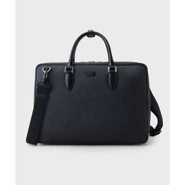 薄型 ダブルジッパー サフィアーノレザー ビジネス ブリーフケース