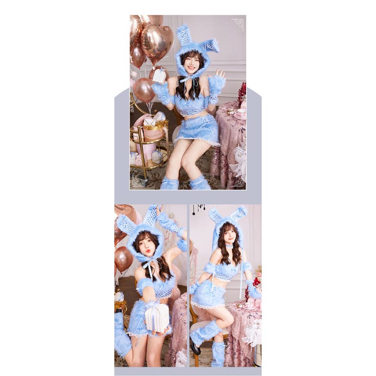 テディバニーギンガムファーセットアップ《ハロウィンコスプレ9点