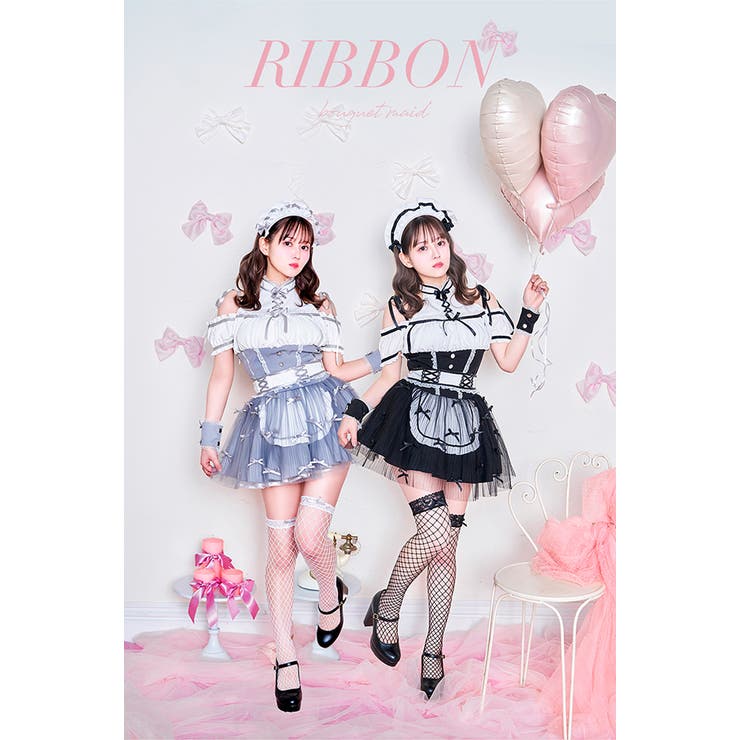 リボンブーケメイド《オリジナルコスプレ4点セット》【Malymoon