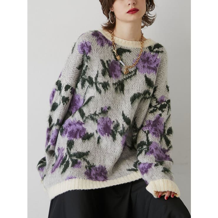 ジャカードパターンニット[品番：MKSW0053994]｜jouetie（ジュエティ