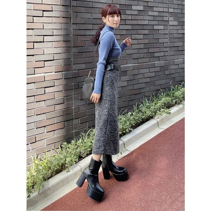 デザインステッチスクエアブーツ[品番：MKSW0060990]｜MURUA（ムルーア