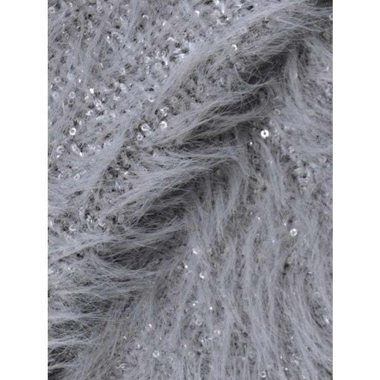 スパンコールフェザーニットミニワンピース[品番：MKSW0061691]｜MURUA