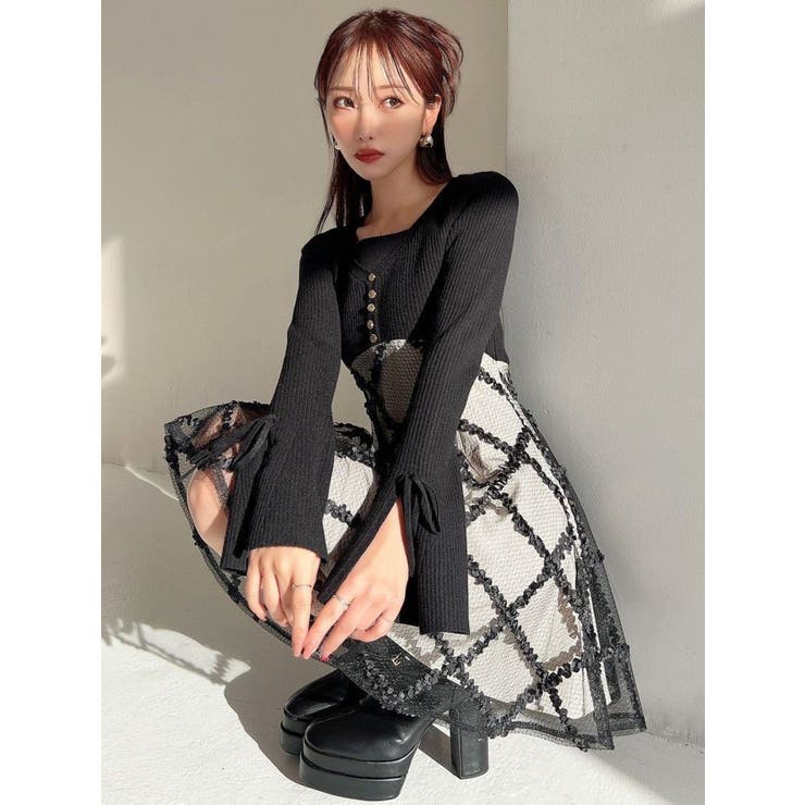 ドッキングフレアミニニットワンピース[品番：MKSW0061344]｜RESEXXY