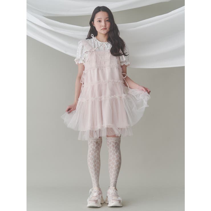 チュールコルセットミニワンピース[品番：MKSW0061843]｜merry jenny