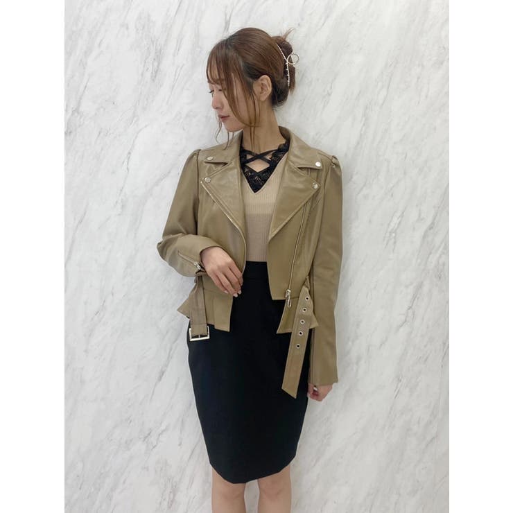 ペプラムライダースジャケット[品番：MKSW0039378]｜EATME（イートミー