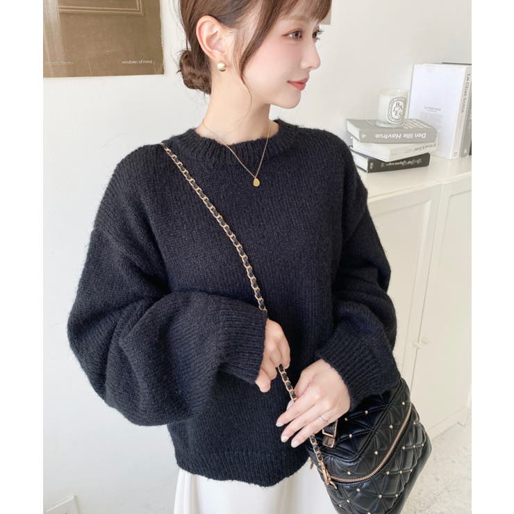 モヘアライクベーシックニットプルオーバー[品番：ERMW0004022