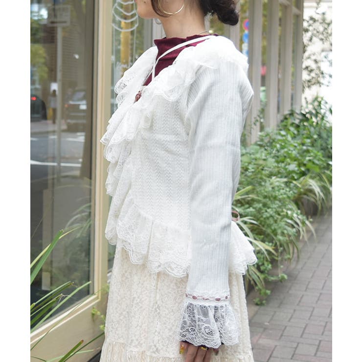 レースフリルニットボレロ[品番：IGAW0005687]｜axes femme