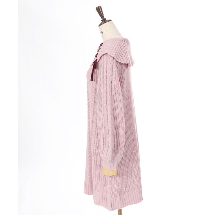 W編み上げニットチュニック[品番：IGAW0005705]｜axes femme