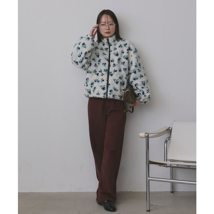 フラワーボアブルゾン[品番：ADEW0005145]｜ad thie（アドティエ）の