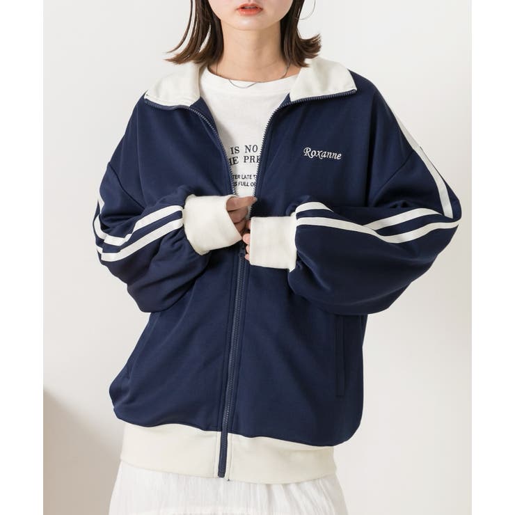 刺繍ロゴ・オーバーサイズ トラックジャケット[品番：ADEW0004326]｜ad