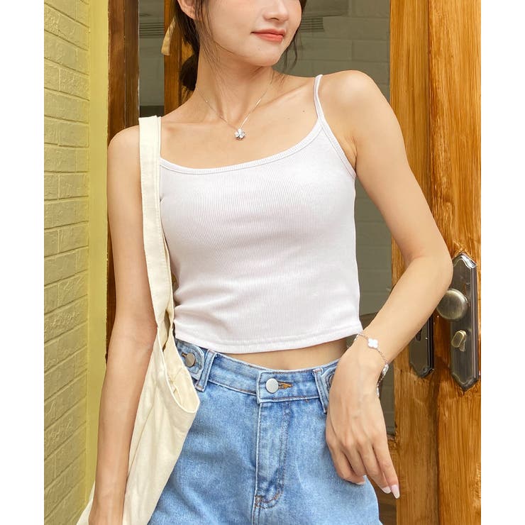 ショート丈 リブキャミソール[品番：ADEW0003590]｜ad thie