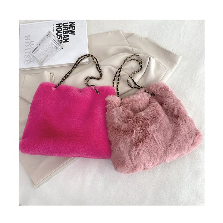 ファーバッグ 大容量 チェーンバッグ韓国[品番：AGCW0005267