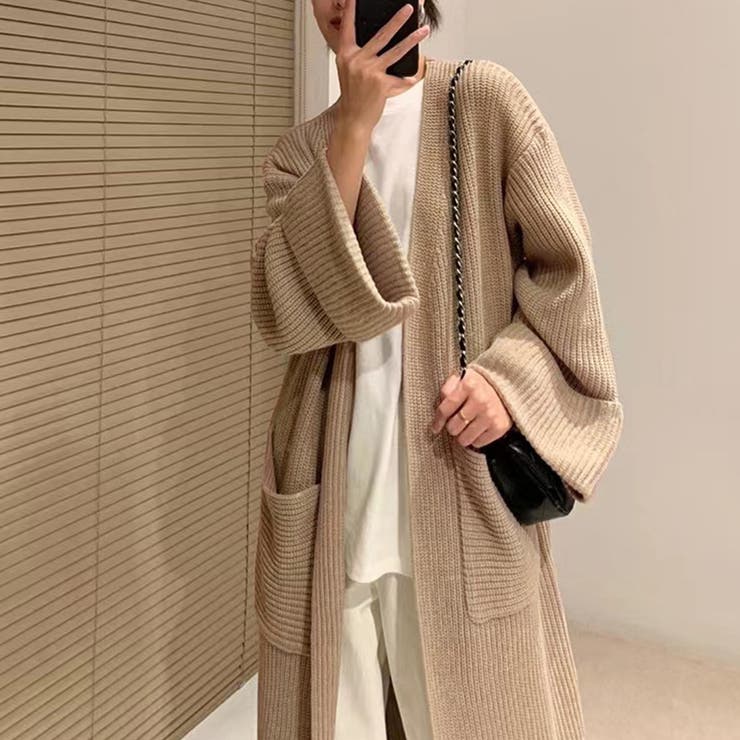 ロング ニットカーディガン レディース[品番：AGCW0003328]｜SUNSHINE