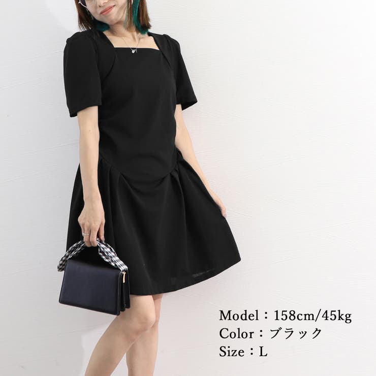 ミニワンピース レディース 夏服半袖韓国[品番：AGCW0004340