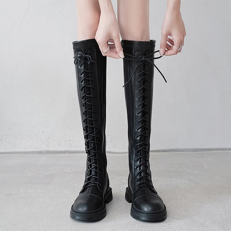 ロングブーツ レースアップ レディース[品番：AGCW0002693]｜SUNSHINE