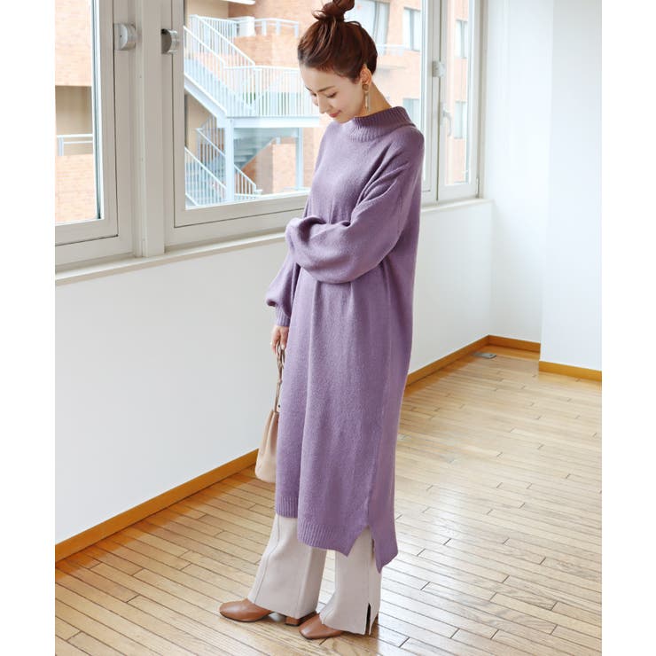 ハイネック ニット ワンピース[品番：AZ000003325]｜andme（アンドミー