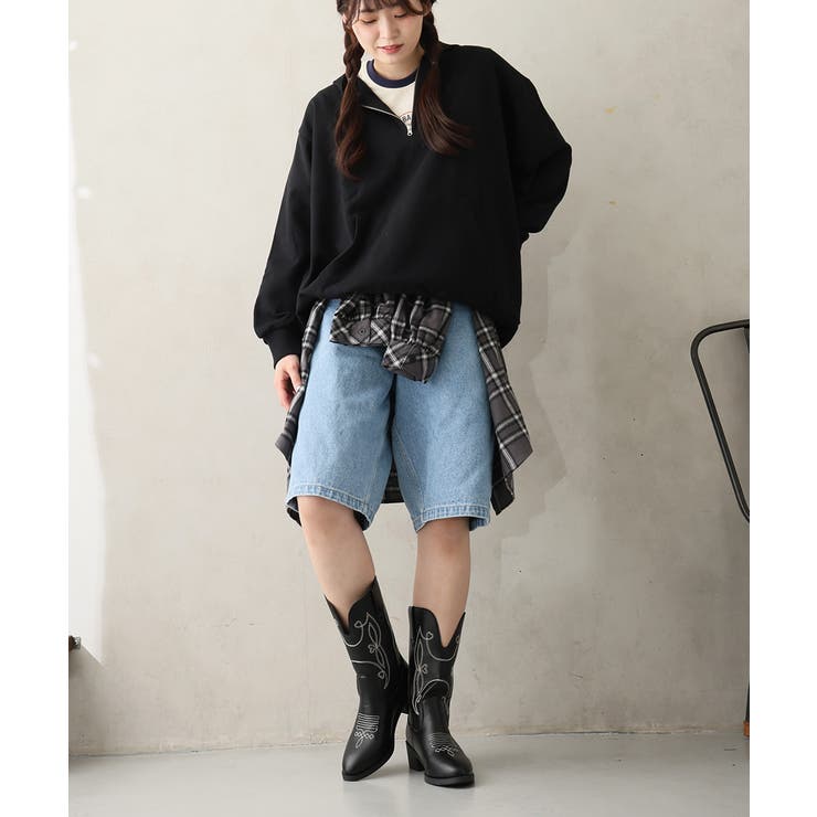 25年秋冬新作】ポインテッドトゥ ミドル丈 ウエスタンブーツ[品番