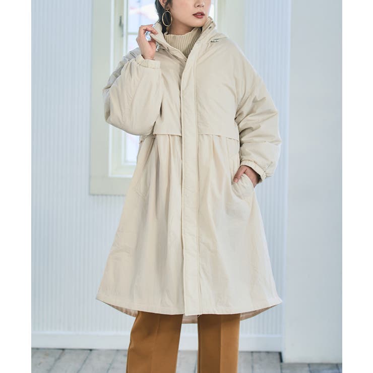 フード付き中綿モッズコート モッズコート レディース[品番