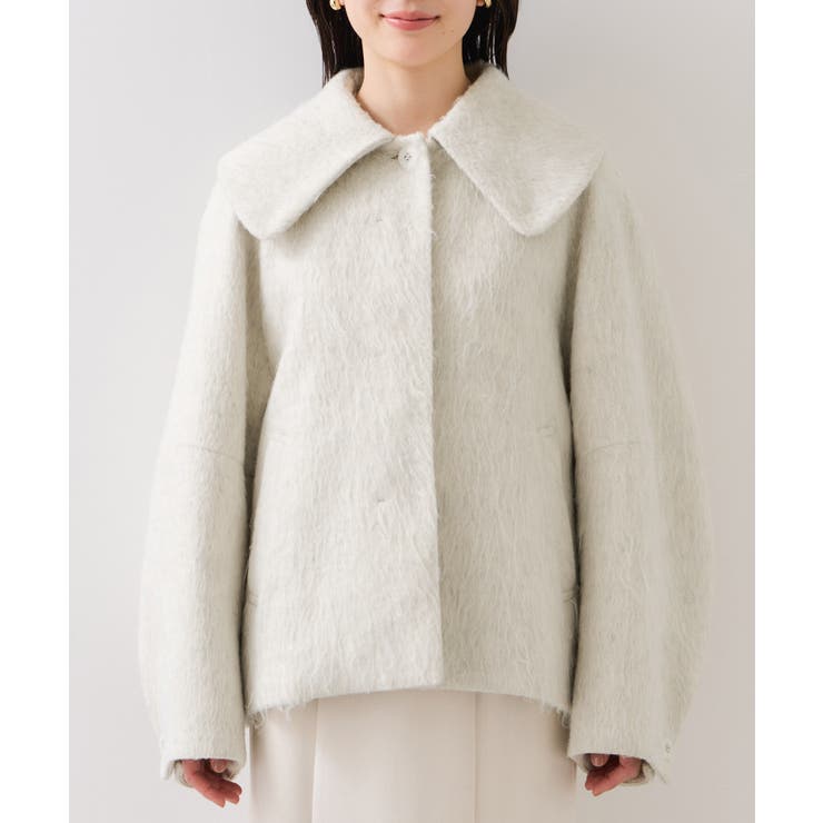 アウター総選挙1位】ビッグカラーモモンガシャギーショートコート[品番