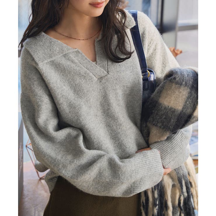 スキッパーニット［N1231］ スキッパー ニット[品番：KO000015690