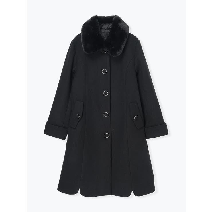 フェイクウールファー襟付きロングコート[品番：PLMW0014880]｜LUDIC