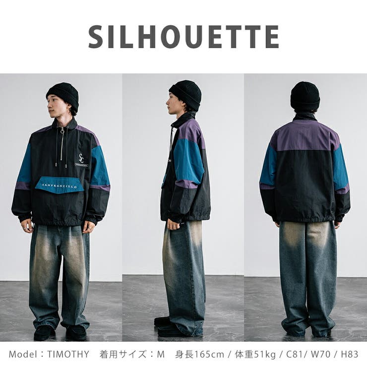 ナイロンジャケット ハーフジップ スタンドネック[品番：OE000008199