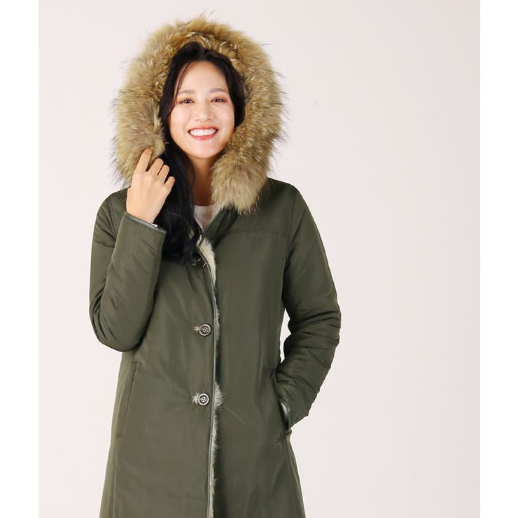 レディース モッズコート ラクーンファー[品番：SNKC0001233]｜sankyo