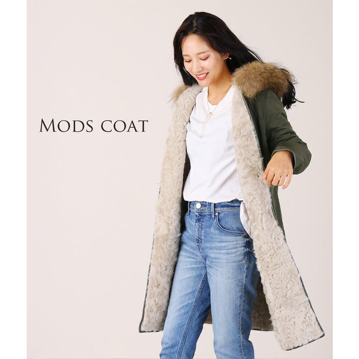 レディース モッズコート ラクーンファー[品番：SNKC0001233]｜sankyo