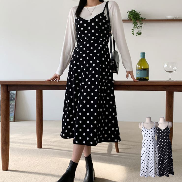 ドット柄 キャミソール ワンピース[品番：KH000011866]｜VIVID LADY